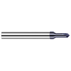 Harvey Tool - 1/32" Diam 60°/120° 2-Flute Single End Solid Carbide Chamfer Mill - Exact Industrial Supply