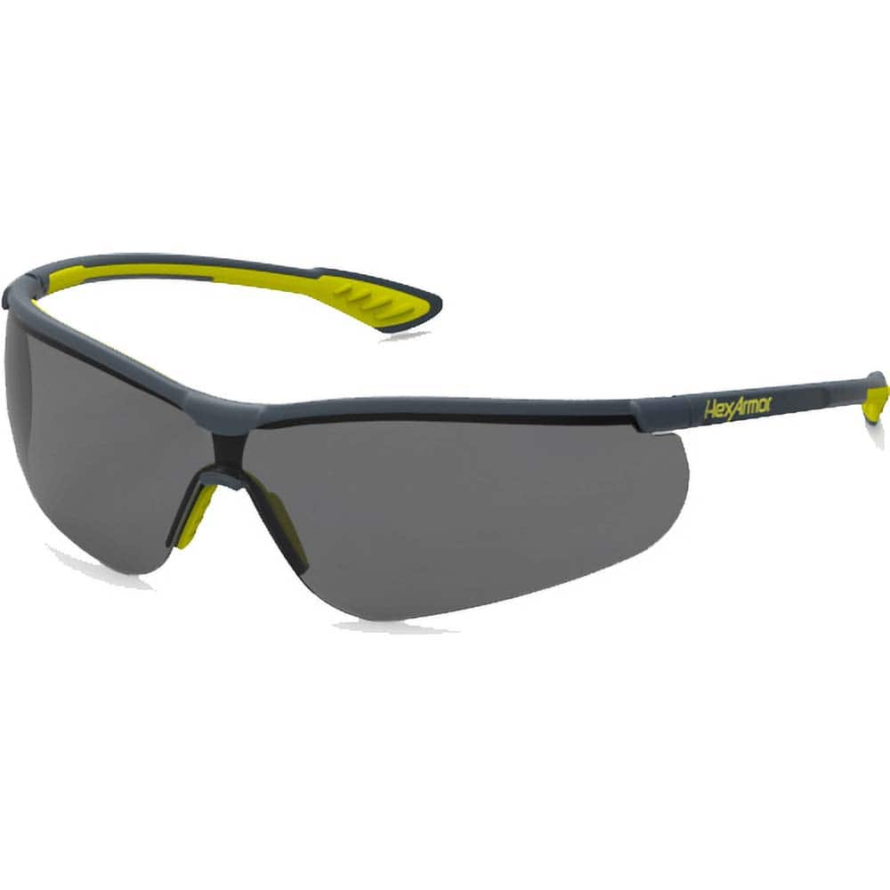 HexArmor - Safety Glasses; Type: Safety ; Lens Color Family: Gray ; Lens Color: Gray ; Lens Coating: Anti-Fog ; Frame Style: Frameless ; Metal Frame: No - Exact Industrial Supply