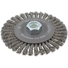 WALTER Surface Technologies - 5" OD, 5/8-11 Arbor Hole, Stringer Bead Steel Wheel Brush - Caliber Tooling