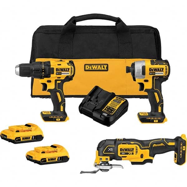 DeWALT - Cordless Tool Combination Kits Voltage: 20 Tools: Brushless 1/2" Cordless Drill/Driver; Brushless 1/4" Cordless Impact Driver; Brushless 3-Speed Cordless Oscillating Multi-Tool - Caliber Tooling