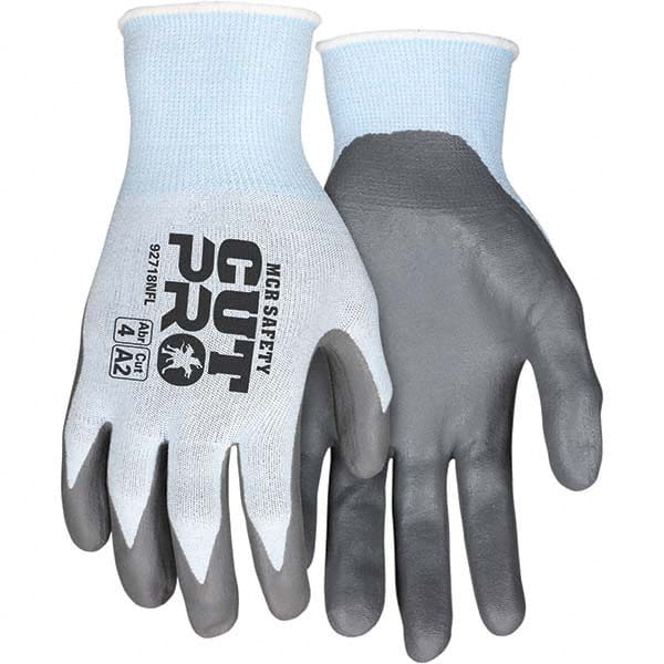 MCR Safety - Size L, ANSI Cut Lvl A2, Puncture Lvl 3, Abrasion Lvl 4, Foam Nitrile Coated Cut & Puncture Resistant Gloves - Caliber Tooling