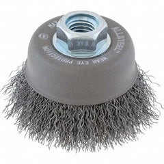 WALTER Surface Technologies - 5" Diam 5/8-11 Threaded Arbor Steel Fill Cup Brush - Caliber Tooling