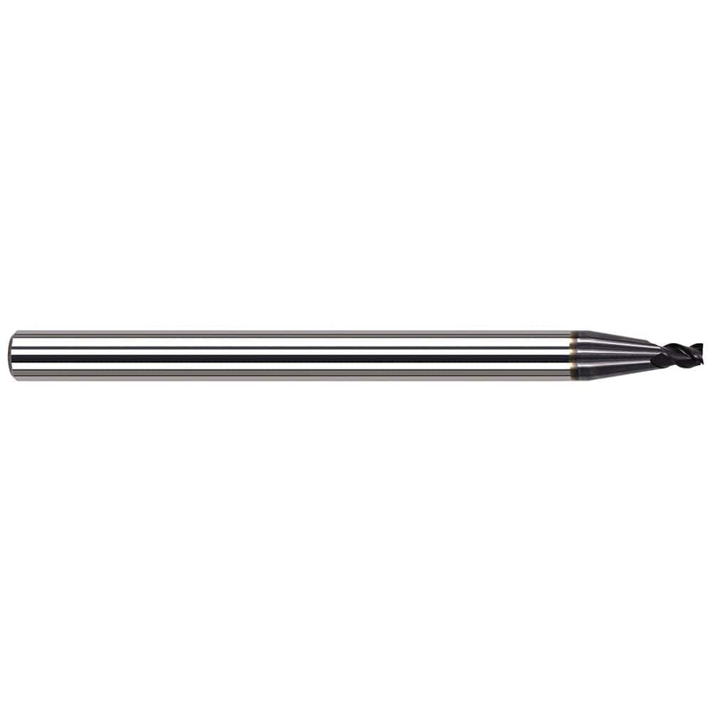 Corner Radius End Mill: 0.1562″ Dia, 0.235″ LOC, 0.005″ Radius, 4 Flutes, Solid Carbide 2″ OAL, 3/16″ Shank Dia, 34 ° Helix, AlTiN Coated, Corner Radius End