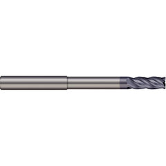 Corner Radius End Mill: 5/16″ Dia, 5/8″ LOC, 0.02″ Radius, 4 Flutes, Solid Carbide 4″ OAL, 5/16″ Shank Dia, 38 ° Helix, AlTiN Coated, Corner Radius End, Centercutting