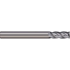 Corner Radius End Mill: 0.1575″ Dia, 0.4331″ LOC, 4 Flutes, Solid Carbide 38 ° Helix, Bright/Uncoated, Corner Radius End