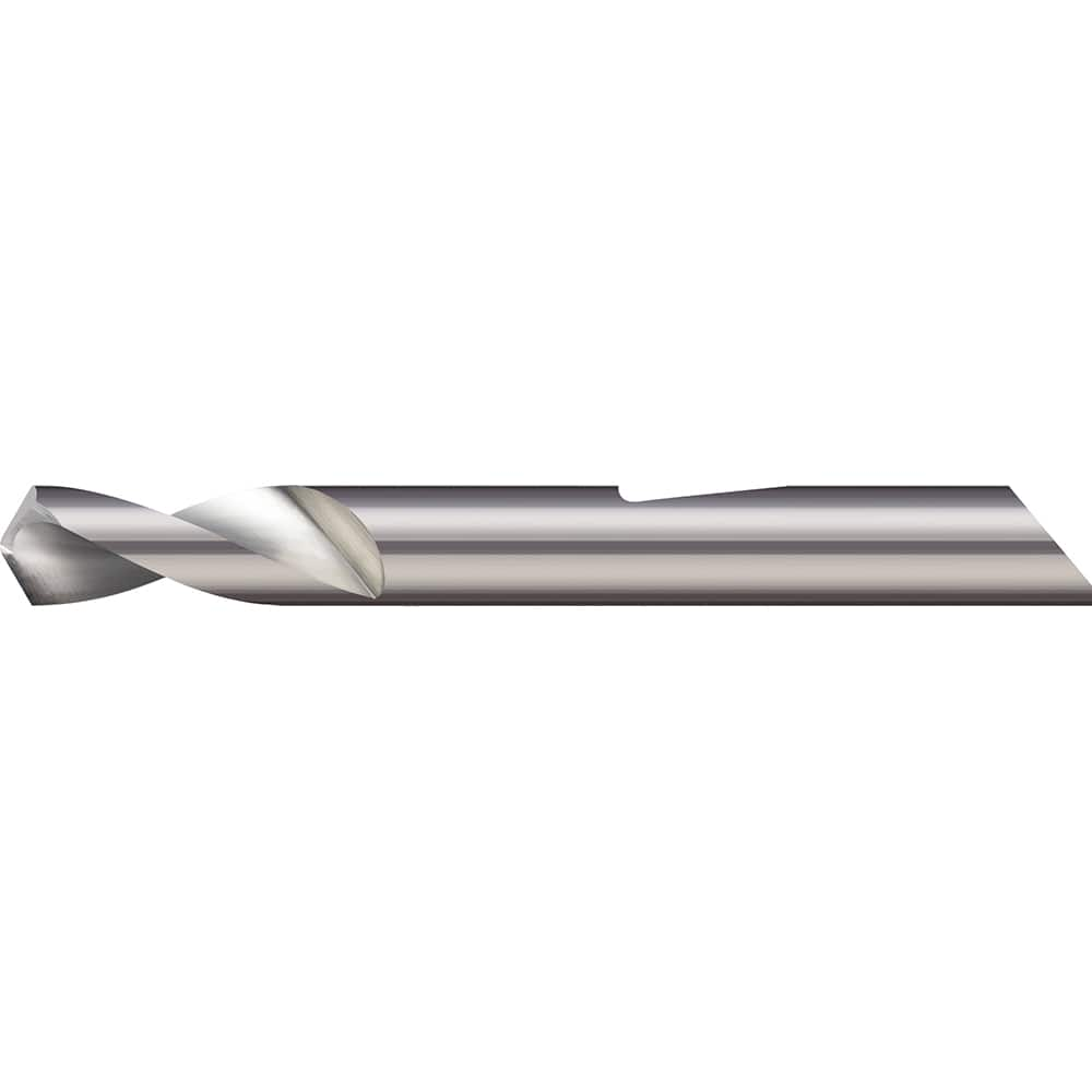 Micro 100 - 1/4" Body Diam, 120°, 2-1/2" OAL, 2-Flute Solid Carbide Spotting Drill - Exact Industrial Supply