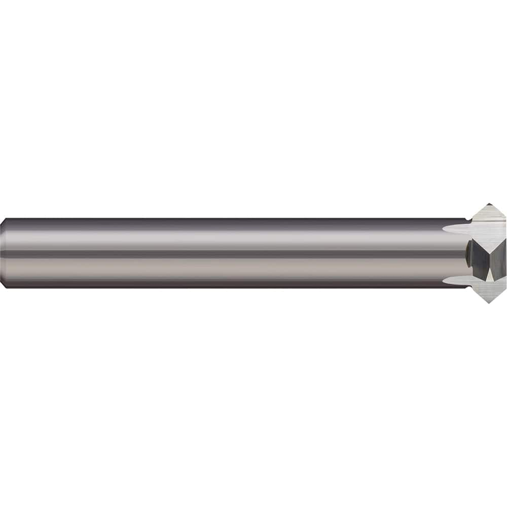 Micro 100 - 3/8" Diam 90° 1/8" Chamfer 4-Flute Solid Carbide Back Chamfer - Exact Industrial Supply