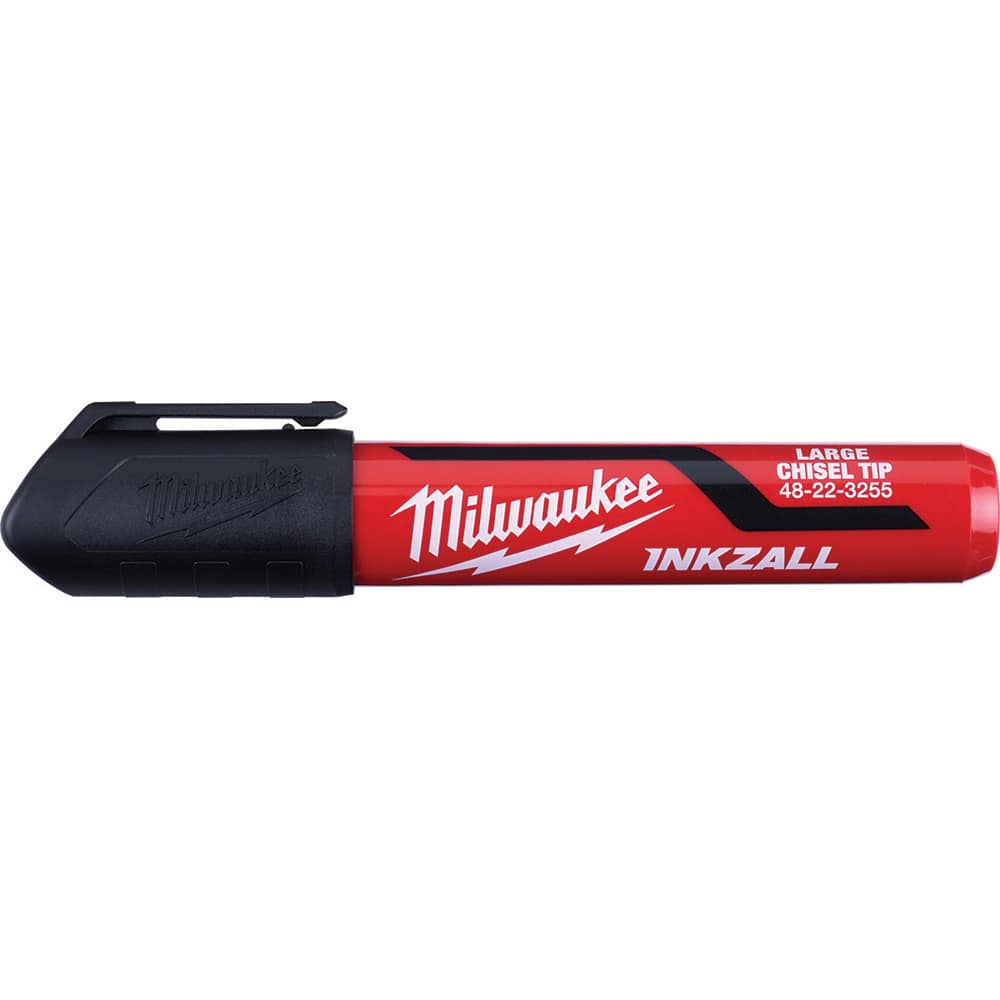 Milwaukee Tool - Markers & Paintsticks; Type: Marker ; Color: Black ; Ink Type: AP Non-toxic ; Tip Type: Chisel ; Material: Plastic ; Maximum Temperature (C): 200.00 - Exact Industrial Supply