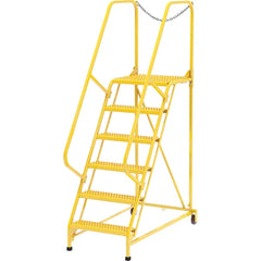 Vestil - Rolling & Wall Mounted Ladders & Platforms; Type: Maintenance Ladder ; Style: Portable Maintenance Ladder ; Number of Steps / Rungs: 6 ; Height (Inch): 90 ; Load Capacity (Lb.): 350.000 ; Base Width (Inch): 29-1/2 - Exact Industrial Supply