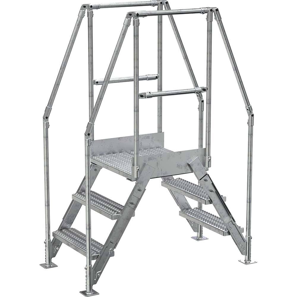 Vestil - Rolling & Wall Mounted Ladders & Platforms; Type: Crossover Bridge ; Style: Crossover ; Number of Steps / Rungs: 3 ; Height (Inch): 72-7/8 ; Load Capacity (Lb.): 500.000 ; Base Width (Inch): 29-1/4 - Exact Industrial Supply