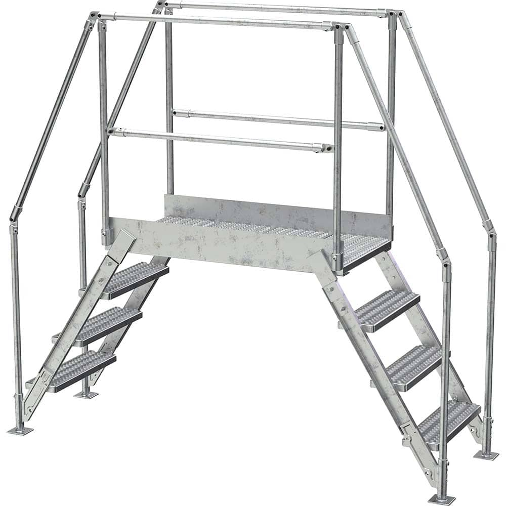 Vestil - Rolling & Wall Mounted Ladders & Platforms; Type: Crossover Bridge ; Style: Crossover ; Number of Steps / Rungs: 4 ; Height (Inch): 82-7/8 ; Load Capacity (Lb.): 500.000 ; Base Width (Inch): 29-1/4 - Exact Industrial Supply