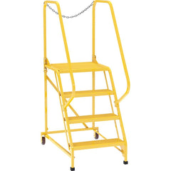 Vestil - Rolling & Wall Mounted Ladders & Platforms; Type: Maintenance Ladder ; Style: Portable Maintenance Ladder ; Number of Steps / Rungs: 4 ; Height (Inch): 70 ; Load Capacity (Lb.): 350.000 ; Base Width (Inch): 29-1/2 - Exact Industrial Supply