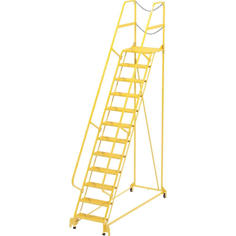 Vestil - Rolling & Wall Mounted Ladders & Platforms; Type: Maintenance Ladder ; Style: Portable Maintenance Ladder ; Number of Steps / Rungs: 12 ; Height (Inch): 156 ; Load Capacity (Lb.): 350.000 ; Base Width (Inch): 32 - Exact Industrial Supply