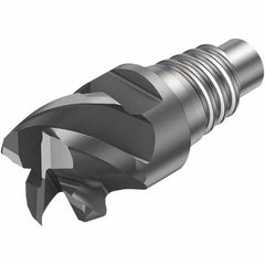 Sandvik Coromant - 1/2" Mill Diam, 0.2756" LOC, 0.2756" OAL, 3 Flute Square End Mill Head - Caliber Tooling