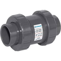 Hayward - Check Valves; Design: In-line; True Union Ball Check ; Tube Outside Diameter (mm): 101.600 ; Pipe Size (Inch): 4 ; Tube Outside Diameter (Inch): 4 ; End Connections: Flanged ; Material: PVC - Exact Industrial Supply