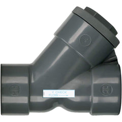 Hayward - Check Valves; Design: Y-Pattern ; Tube Outside Diameter (mm): 76.200 ; Pipe Size (Inch): 3 ; Tube Outside Diameter (Inch): 3 ; End Connections: Threaded ; Material: PVC - Exact Industrial Supply