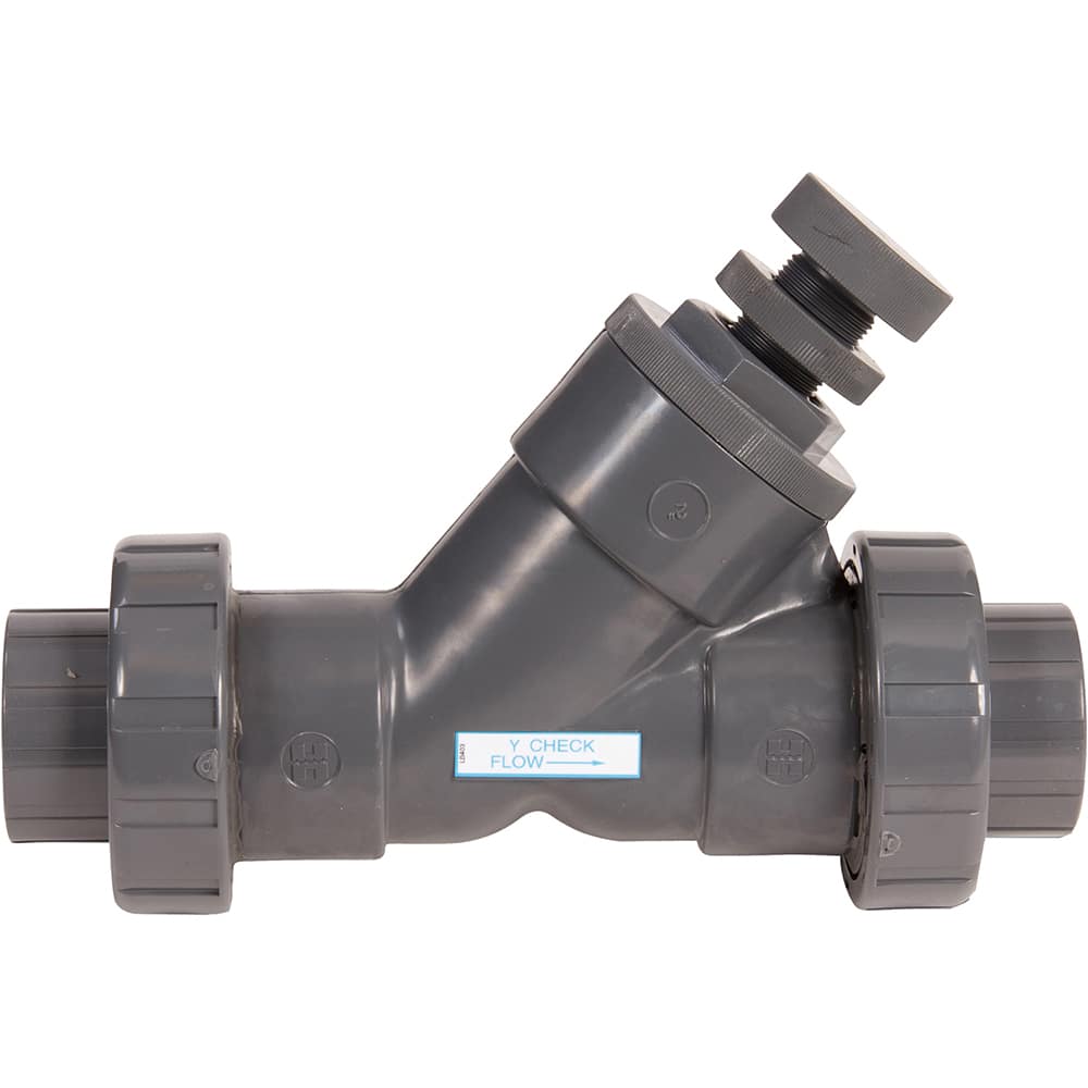 Hayward - Check Valves; Design: In-line; True Union Ball Check; Spring Check ; Tube Outside Diameter (mm): 101.600 ; Pipe Size (Inch): 4 ; Tube Outside Diameter (Inch): 4 ; End Connections: Threaded ; Material: PVC - Exact Industrial Supply