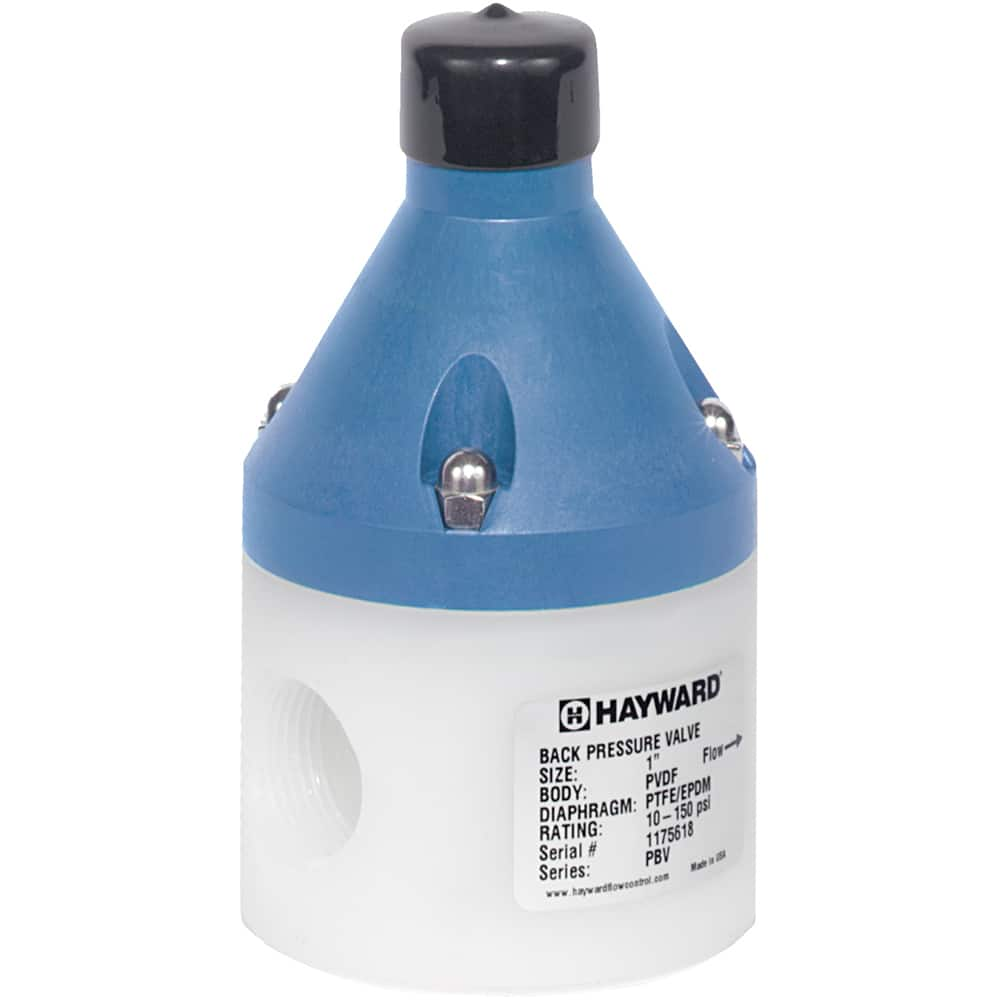 Hayward - Pressure Reducing Valves; Type: 3-Port Pressure Relief Valve ; Maximum Pressure (psi): 250.00 ; Thread Size: 1/2 ; Connection Type: FNPT ; Height (Inch): 4-1/4 ; Width (Inch): 2-1/3 - Exact Industrial Supply