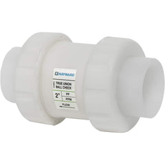 Hayward - Check Valves; Design: In-line; True Union Ball Check ; Tube Outside Diameter (mm): 25.400 ; Pipe Size (Inch): 1 ; Tube Outside Diameter (Inch): 1 ; End Connections: Threaded ; Material: Polypropylene - Exact Industrial Supply