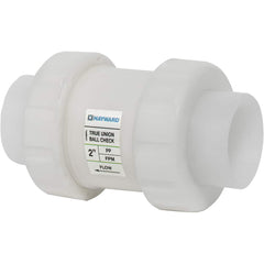 Hayward - Check Valves; Design: In-line; True Union Ball Check ; Tube Outside Diameter (mm): 50.800 ; Pipe Size (Inch): 2 ; Tube Outside Diameter (Inch): 2 ; End Connections: Threaded ; Material: Polypropylene - Exact Industrial Supply