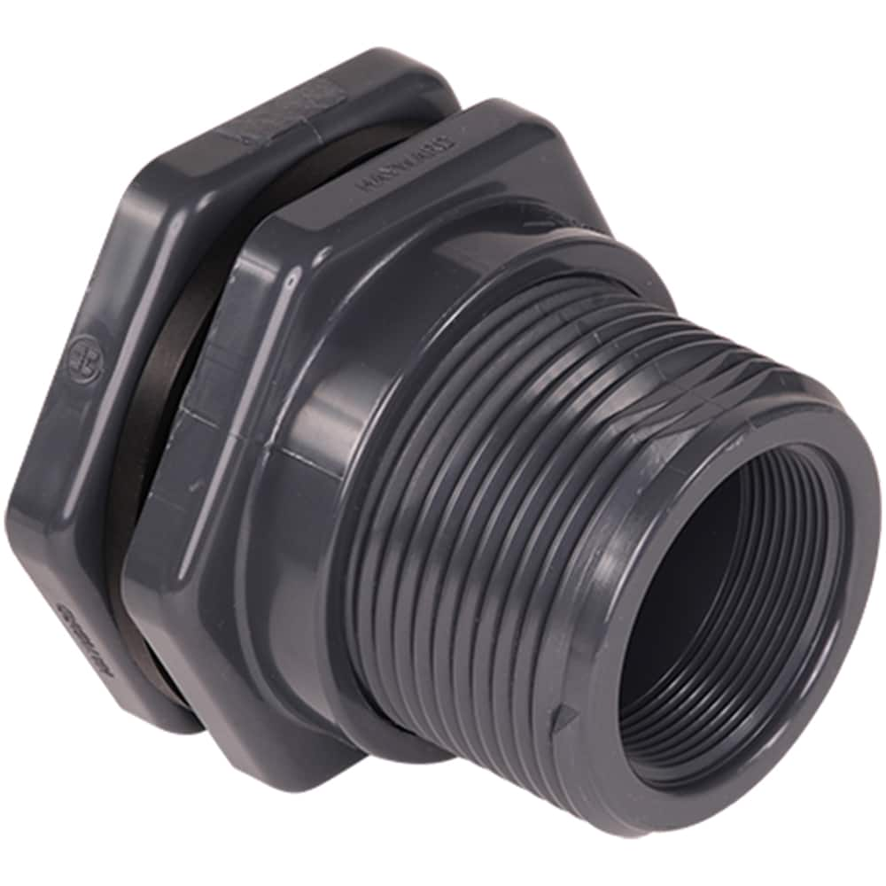 Hayward - Plastic Pipe Fittings; Type: Bulkhead Fitting ; Fitting Size: 1/2 (Inch); End Connections: Socket x Socket ; Material: PVC ; Schedule: 80 ; Maximum Pressure (psi): 150.00 - Exact Industrial Supply