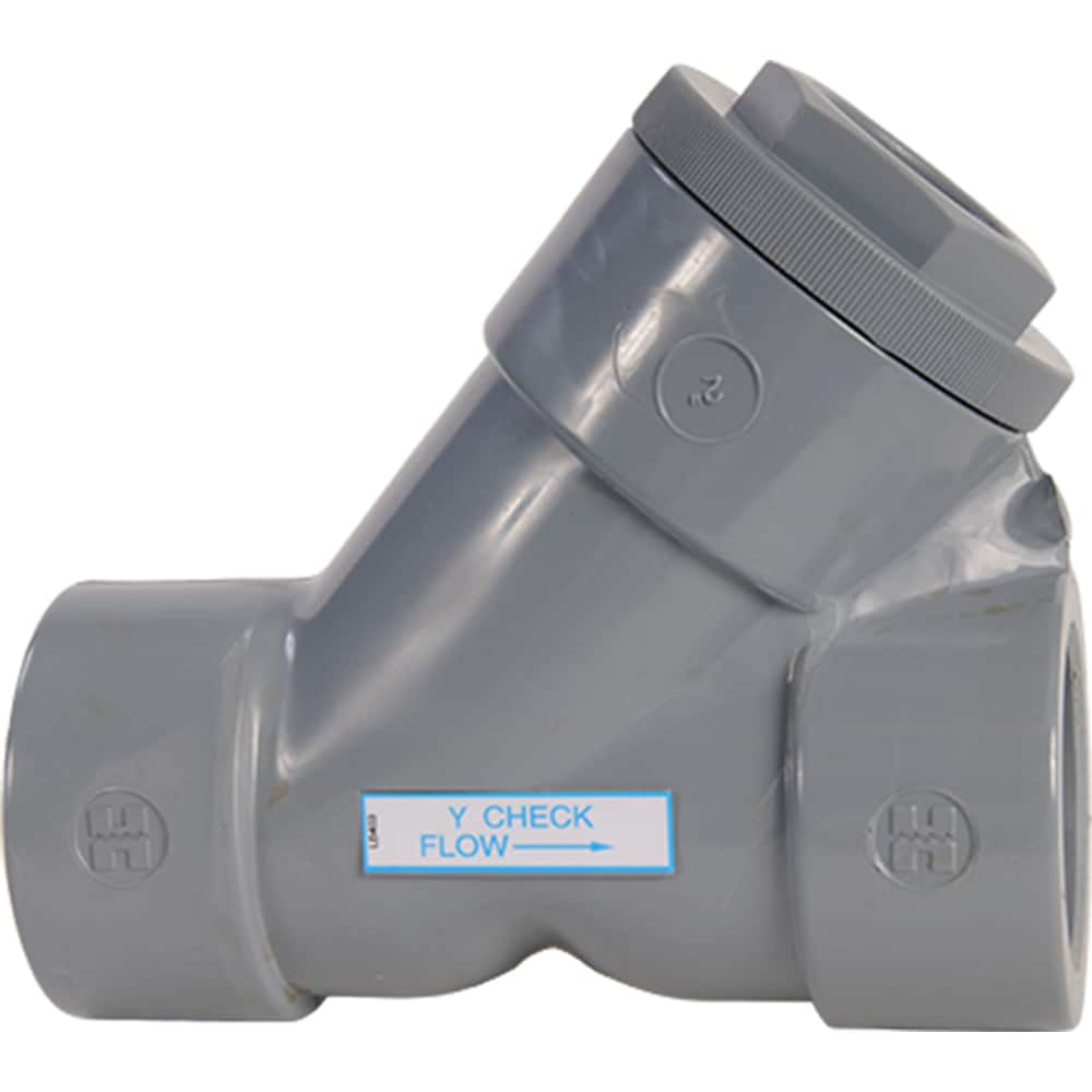 Hayward - Check Valves; Design: Y-Pattern ; Tube Outside Diameter (mm): 50.800 ; Pipe Size (Inch): 2 ; Tube Outside Diameter (Inch): 2 ; End Connections: Threaded ; Material: CPVC - Exact Industrial Supply