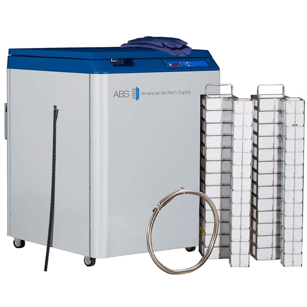 American BioTech Supply - Drums & Tanks; Product Type: Auto Fill Cryogenic Tank ; Volume Capacity Range: 85 Gal. and Larger ; Material Family: Steel ; Height (Inch): 44 ; Diameter/Width (Inch): 34 ; Shape: Round - Exact Industrial Supply