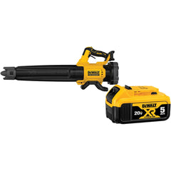 DeWALT - Blowers & Mulchers; Type: Handheld Blower ; Power Type: Battery ; Tank Material: No Tank ; Self-Propelled: No ; Includes: Concentrator Nozzle; DCBL722 20 VMAX Brushless Handheld Blower; 20V MAX 5AH Battery - Exact Industrial Supply