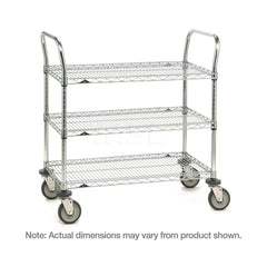 Metro - Carts; Type: Utility ; Load Capacity (Lb.): 900.000 ; Number of Shelves: 3 ; Width (Inch): 21 ; Length (Inch): 36 ; Height (Inch): 39 - Exact Industrial Supply