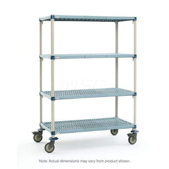 Metro - Carts; Type: Industrial Cart ; Load Capacity (Lb.): 600.000 ; Number of Shelves: 4 ; Width (Inch): 23-5/16 ; Length (Inch): 37-3/4 ; Height (Inch): 67-9/32 - Exact Industrial Supply