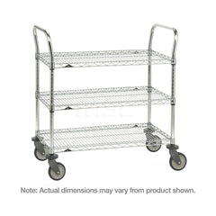 Metro - Carts; Type: Utility ; Load Capacity (Lb.): 900.000 ; Number of Shelves: 3 ; Width (Inch): 24 ; Length (Inch): 48 ; Height (Inch): 39 - Exact Industrial Supply