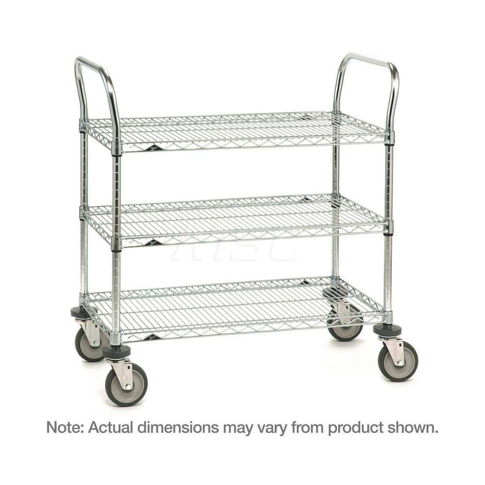 Metro - Carts; Type: Utility ; Load Capacity (Lb.): 900.000 ; Number of Shelves: 3 ; Width (Inch): 24 ; Length (Inch): 48 ; Height (Inch): 39 - Exact Industrial Supply