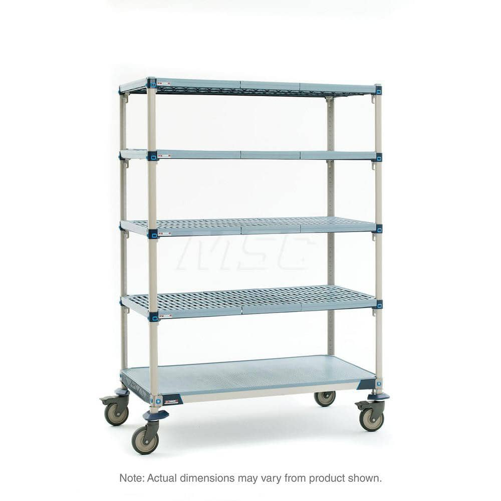 Metro - Carts; Type: Industrial Cart ; Load Capacity (Lb.): 900.000 ; Number of Shelves: 5 ; Width (Inch): 26-5/16 ; Length (Inch): 61-3/4 ; Height (Inch): 79-1/4 - Exact Industrial Supply