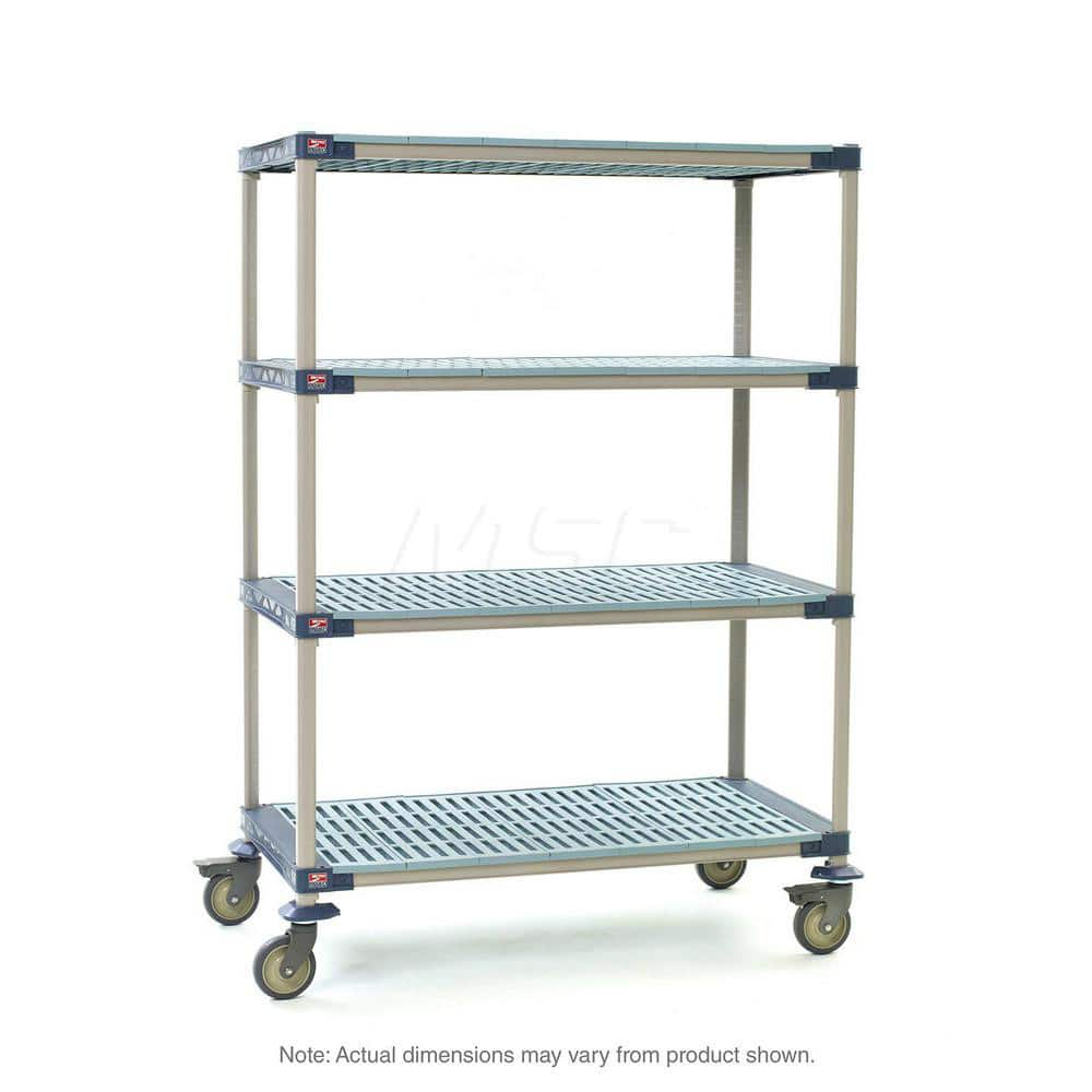 Metro - Carts; Type: Industrial Cart ; Load Capacity (Lb.): 750.000 ; Number of Shelves: 4 ; Width (Inch): 26-5/16 ; Length (Inch): 61-3/4 ; Height (Inch): 67-5/16 - Exact Industrial Supply