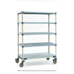 Metro - Carts; Type: Industrial Cart ; Load Capacity (Lb.): 900.000 ; Number of Shelves: 5 ; Width (Inch): 20-5/16 ; Length (Inch): 61-3/4 ; Height (Inch): 79-1/4 - Exact Industrial Supply