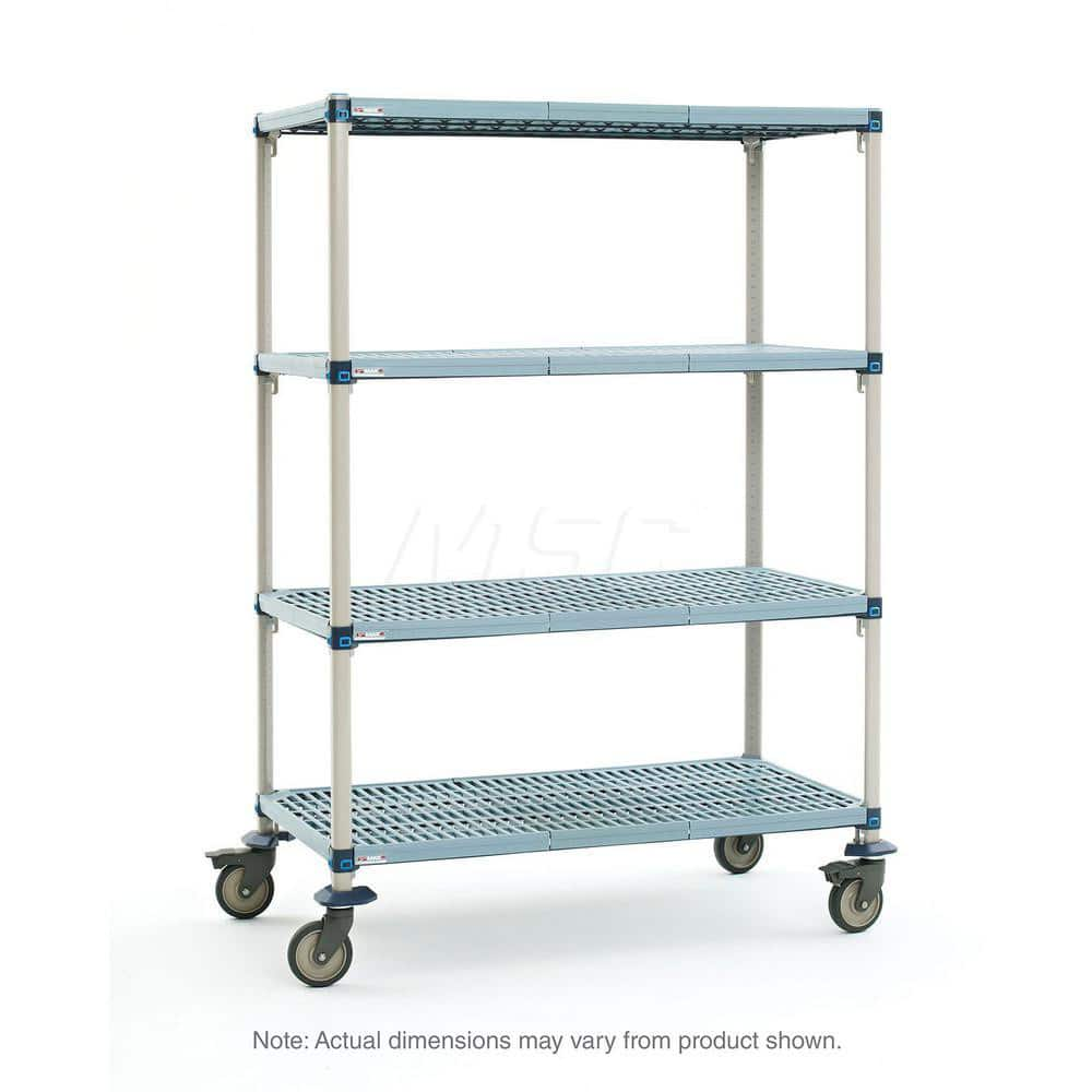 Metro - Carts; Type: Industrial Cart ; Load Capacity (Lb.): 600.000 ; Number of Shelves: 4 ; Width (Inch): 20-5/16 ; Length (Inch): 49-3/4 ; Height (Inch): 67-9/32 - Exact Industrial Supply