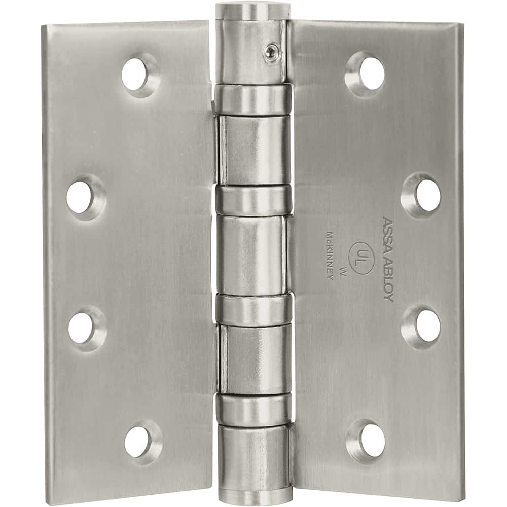 Yale - Commercial Hinges; Length (Inch): 4-1/2 ; Thickness (Decimal Inch): 0.1800 ; Minimum Thickness: 4.5720 (mm); Number of Knuckles: 5.000 ; Stanley Finish Code: US32D ; Finish/Coating: US32D - Exact Industrial Supply