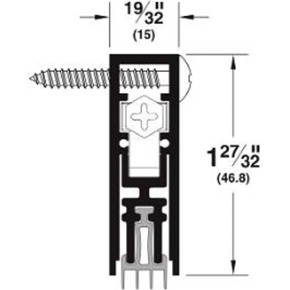 Pemko - Sweeps & Seals; Type: Acoustic Automatic Door Bottom ; Width (Inch): 19/32 ; Finish/Coating: Dark Bronze Anodized Aluminum ; Material: 6063-T6 Aircraft Aluminum ; Back Strip Brush Width (Inch): 6 ; Bristle Length (Inch): 12.0000 - Exact Industrial Supply