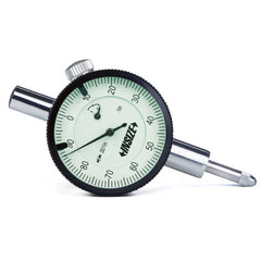 Insize USA LLC - Dial Drop Indicators; Maximum Measurement (Inch): 1/4 ; Dial Graduation (Decimal Inch): 0.000500 ; Dial Reading: 0-50 ; Dial Diameter (Inch): 1-37/64 ; Accuracy (Decimal Inch): ?.0015 ; Dial Color: White - Exact Industrial Supply