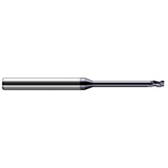 Corner Radius End Mill: 0.078″ Dia, 0.117″ LOC, 1/64″ Radius, 3 Flutes, Solid Carbide 2-1/2″ OAL, 1/8″ Shank Dia, 30 ° Helix, AlTiN Coated, Corner Radius End