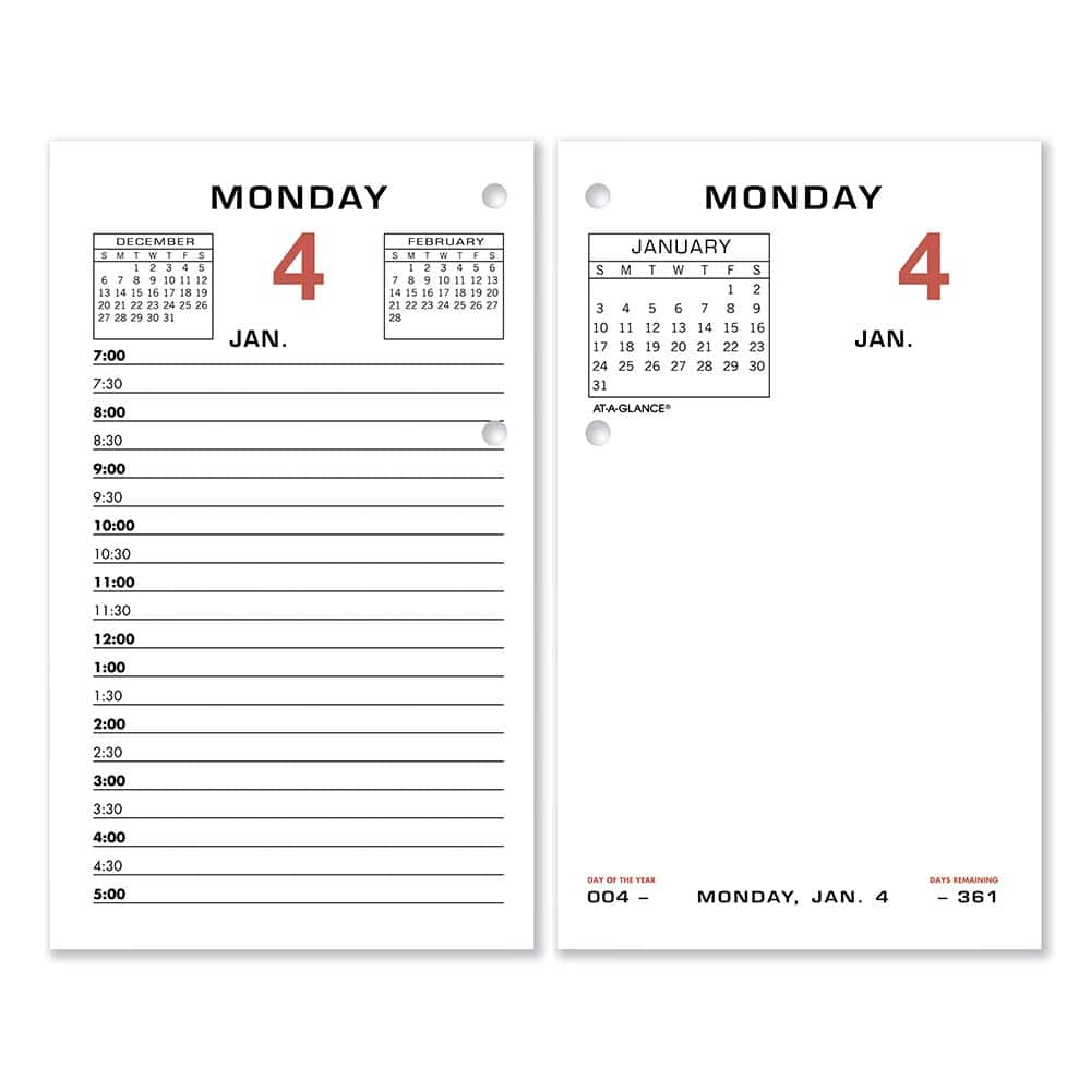 AT-A-GLANCE - Note Pads, Writing Pads & Notebooks Writing Pads & Notebook Type: Desk Calendar Refill Size: 3-1/2 x 6 - Caliber Tooling