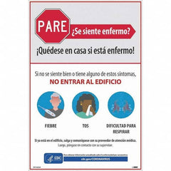 NMC - "PARE - Se Siente Enfermo", 12" Wide x 18" High, Vinyl Safety Sign - Caliber Tooling