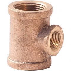 Merit Brass - Brass & Chrome Pipe Fittings Type: Reducing Tee Fitting Size: 1-1/4 x 1-1/4 x 3/4 - Caliber Tooling