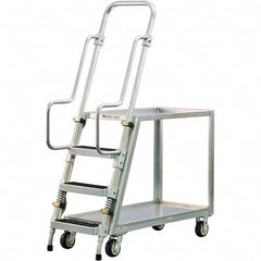 New Age Industrial - 69-1/2" High 800 Lb Capacity 3 Step Stock-Picking Ladder - Caliber Tooling