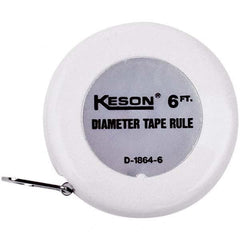 Keson - Diameter Tape Measures Minimum Measurement (Inch): 1/2 Minimum Measurement (Decimal Inch): 0.0010 - Caliber Tooling