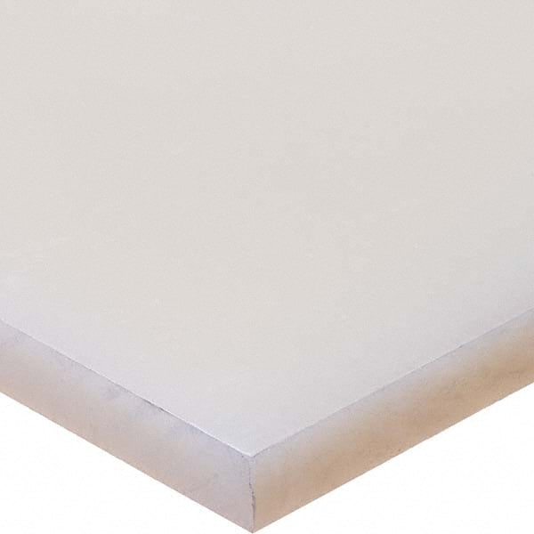 Plastic Sheet: Polypropylene, 1-1/2″ Thick, 32″ Long, Semi-Clear White, 3,250 psi Tensile Strength Rockwell M-85