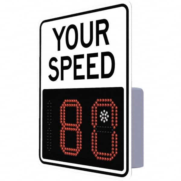 TAPCO - "Your Speed," 29" Wide x 23" High Aluminum Face/Polycarbonate Housing Speed Limit Sign - Caliber Tooling