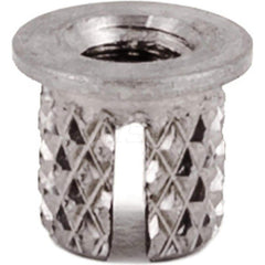 Press Fit Threaded Inserts; Product Type: Flanged; Material: Stainless Steel; Drill Size: 0.2190; Finish: Uncoated; Thread Size: M4; Thread Pitch: .07; Hole Diameter (Decimal Inch): 0.2190; Insert Diameter: .230; For Use On: Plastic; Overall Length: 0.31;