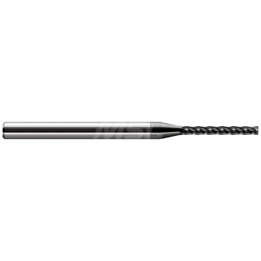 Corner Radius End Mill: 0.062″ Dia, 1/2″ LOC, 0.01″ Radius, 4 Flutes, Solid Carbide 2-1/2″ OAL, 1″ Shank Dia, Helix, Amorphous Diamond Coated, Corner Radius End, Centercutting