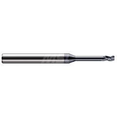 Corner Radius End Mill: 0.062″ Dia, 0.093″ LOC, 0.01″ Radius, 3 Flutes, Solid Carbide 2-1/2″ OAL, 1″ Shank Dia, Helix, AlTiN Coated, Corner Radius End, Centercutting